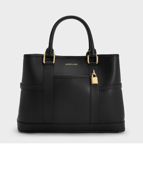 CHARLES & KEITH スコッティートートバッグ ブラックL Scottie スコッティートートバッグ｜チャールズ＆キースの通販｜&mall