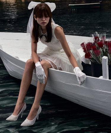 Kyra キラー エンブロイダリーメッシュ スティレットパンプス