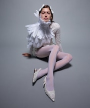 Tayari タヤリ エンブロイダリーメッシュスリングバックフラット