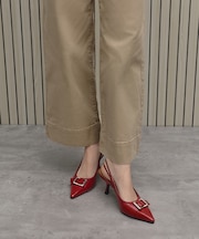 Anita アニータ バックル ポインテッドトゥスリングバックパンプス