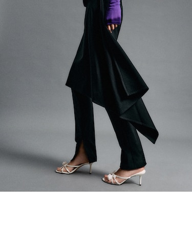 ボウ フラワー ヒールミュール