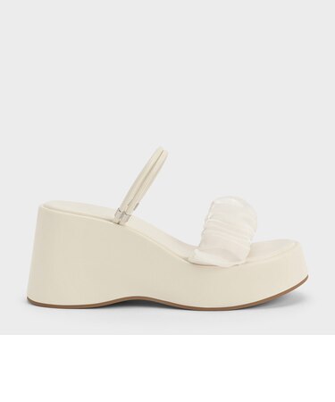 ルーシュドストラップ プラットフォームウェッジ