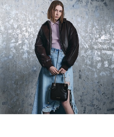 Arya アリア ブレイドストラップ ダブルハンドルクロスボディバッグ