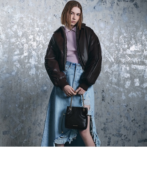 Arya アリア ブレイドストラップ ダブルハンドルクロスボディバッグ