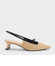 バックルストラップ スリングバックパンプス