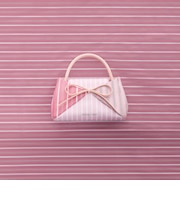 Hazel ヘーゼル ストライプ ボウパネルド ハンドルバッグ