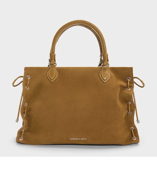Nylah ラージナイラ グロメット レースアップ トートバッグ