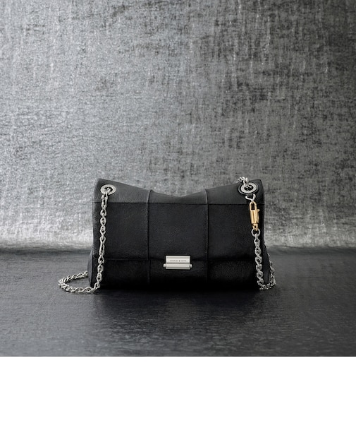 Delfina デルフィナ キルテッド チェーンストラップ ショルダーバッグ