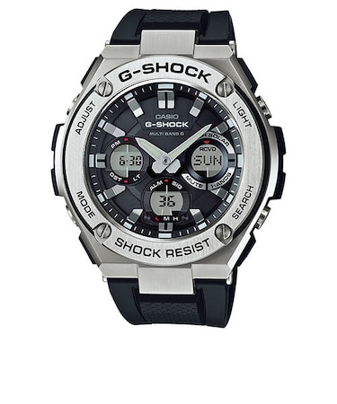 G-SHOCK G-STEEL GST-W110-1AJF メンズ 腕時計 電波ソーラー アナデジ シルバー ブラック メタル レイヤーガード 国内正規品 カシオ