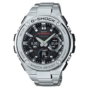 G-SHOCK G-STEEL GST-W110D-1AJF メンズ 腕時計 電波ソーラー アナデジ シルバー メタル レイヤーガード 国内正規品 カシオ