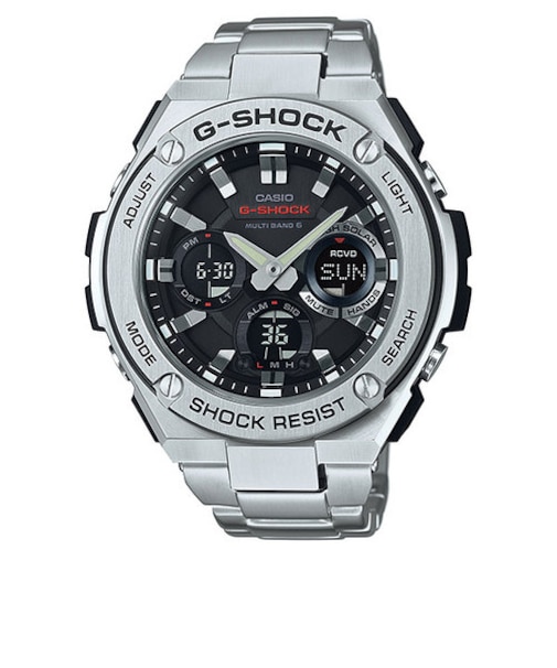 G-SHOCK G-STEEL GST-W110D-1AJF メンズ 腕時計 電波ソーラー アナデジ シルバー メタル レイヤーガード 国内正規品 カシオ