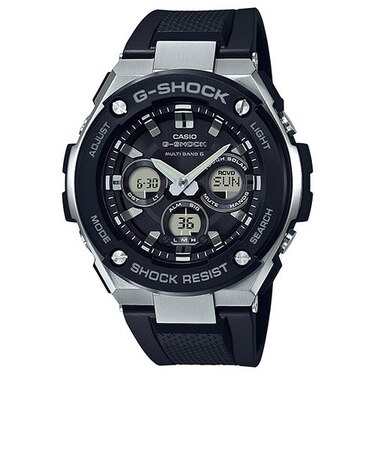 G-SHOCK G-STEEL GST-W300-1AJF メンズ 腕時計 電波ソーラー アナデジ ミドルサイズ ブラック メタル 国内正規品 カシオ