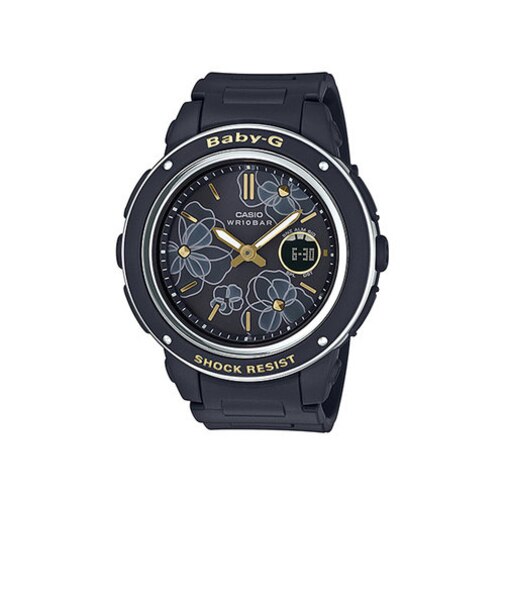 BABY-G BGA-150FL-1AJF カシオ レディース 腕時計 アナデジ ブラック ウレタン デジアナ Floral Dial 国内正規品