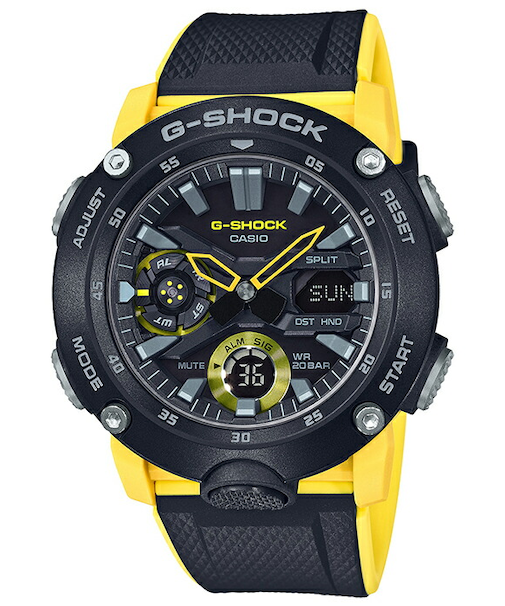 G-SHOCK GA-2000-1A9JF メンズ 腕時計 アナデジ カーボンコアガード イエロー 国内正規品 カシオ