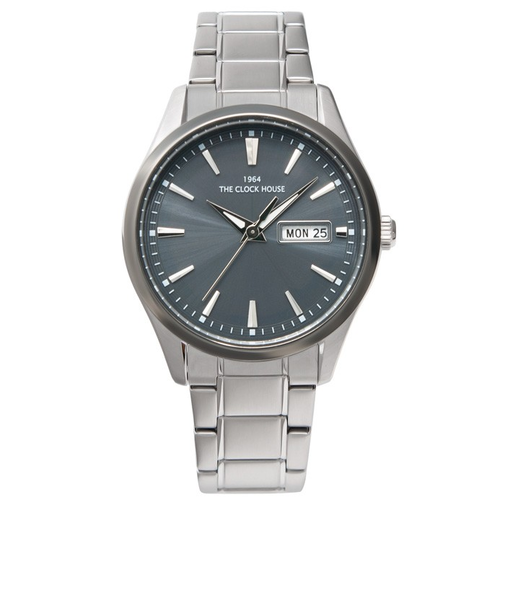 ザ・クロックハウス ビジネスカジュアル ソーラー MBC1005-GY1A メンズ 腕時計 メタルベルト グレー デイデイト 10気圧防水 雑誌掲載