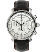 ツェッペリン LZ1 100周年記念モデル 7680-1N メンズ 腕時計 クオーツ レザー ホワイト クロノグラフ