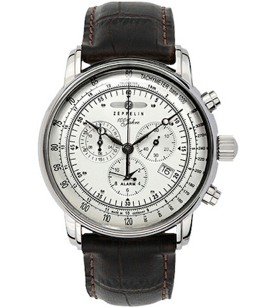 ツェッペリン LZ1 100周年記念モデル 7680-1N メンズ 腕時計 クオーツ レザー ホワイト クロノグラフ