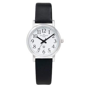 ザ・クロックハウス ユーディー LUD1001-WH1B ユニバーサルデザイン レディース 腕時計 ソーラー 黒レザー ホワイト THE CLOCK HOUSE UD