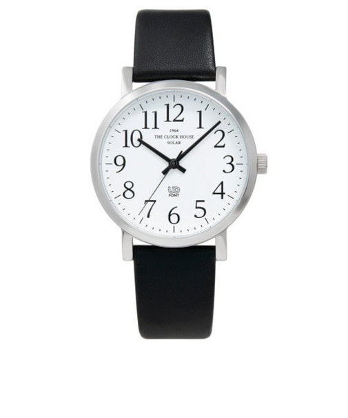 ザ・クロックハウス UD ユーディー MUD1001-WH1B メンズ 腕時計 ソーラー 革ベルト ブラック ホワイト ユニバーサルデザイン