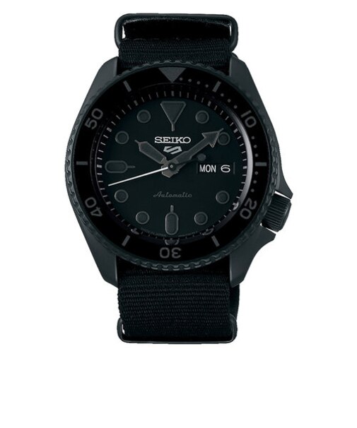 セイコー 5スポーツ ストリート SBSA025 メンズ 腕時計 メカニカル 自動巻き ナイロン ブラック 日本製