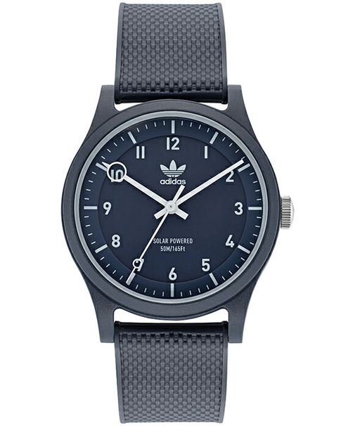 アディダス ストリート プロジェクトワン AOST22043 メンズ 腕時計 ソーラー 海洋プラスチック グレーネイビー 雑誌掲載モデル