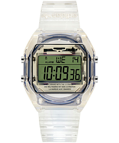 アディダス ストリート デジタルツー クリスタル AOST24061 メンズ レディース 腕時計 電池式 デジタル スケルトン 偏光 樹脂ベルト