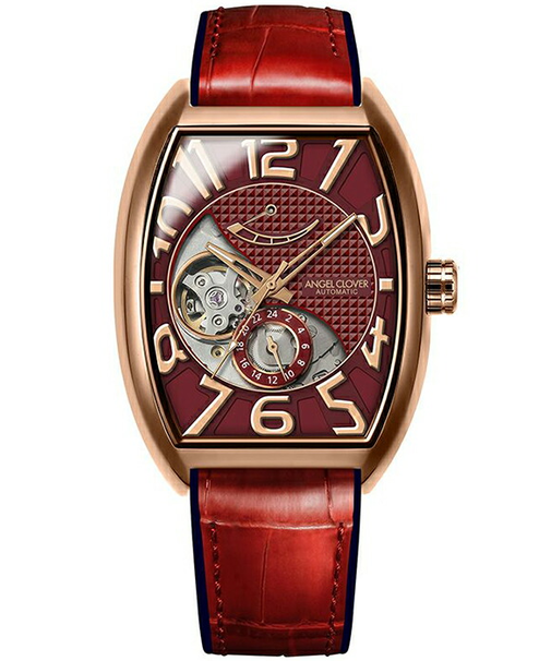 エンジェルクローバー DOUBLE PLAY AUTOMATIC ダブルプレイ オートマチック DPA38PRE-RE メンズ 腕時計 トノー 機械式 自動巻き 革ベルト レッド