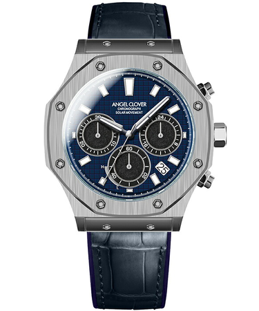 エンジェルクローバー Exventure Solar エクスベンチャーソーラー EVS43S-NV メンズ 腕時計 ソーラー クロノグラフ 革ベルト ネイビー