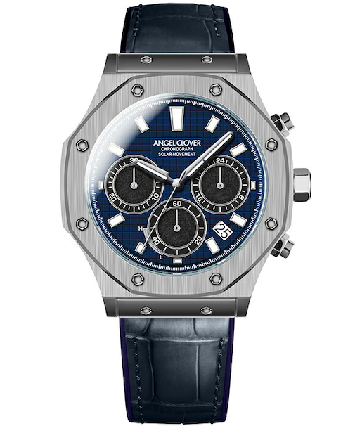 エンジェルクローバー Exventure Solar エクスベンチャーソーラー EVS43S-NV メンズ 腕時計 ソーラー クロノグラフ 革ベルト ネイビー