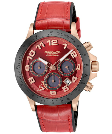エンジェルクローバー LUCE SOLAR ルーチェ ソーラー LUS44PRE-RE メンズ 腕時計 革ベルト セラミックベゼル レッド 雑誌掲載