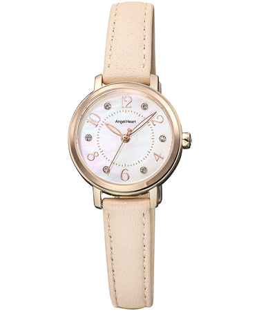 エンジェルハート トゥインクルハート THN24P-PKC-N レディース 腕時計 ソーラー ホワイトダイヤル ピンク 革ベルト