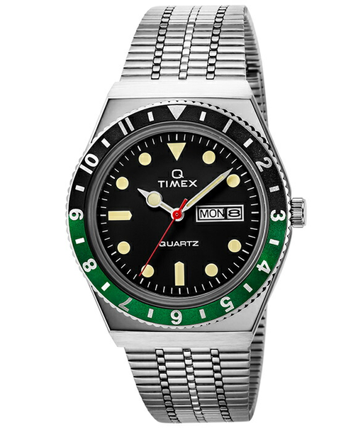 タイメックス TIMEX Q 復刻モデル TW2U60900 メンズ 腕時計 電池式 デイデイト ブラック シルバー 雑誌掲載モデル