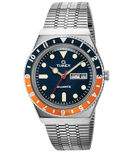 TIMEX タイメックス TIMEX Q 復刻モデル TW2U61100 メンズ 腕時計 クオーツ 電池式 メタルバンド デイデイト ブルー シルバー