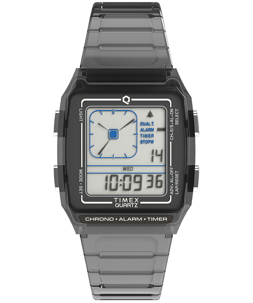 タイメックス Q LCA トランスパレント TW2W45000 メンズ レディース 腕時計 電池式 デジアナ スケルトン グレー