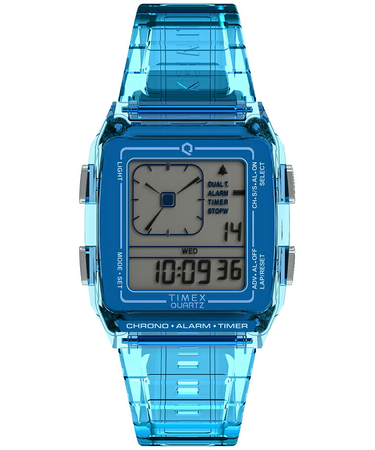 タイメックス Q LCA トランスパレント TW2W45100 メンズ レディース 腕時計 電池式 デジアナ スケルトン ブルー