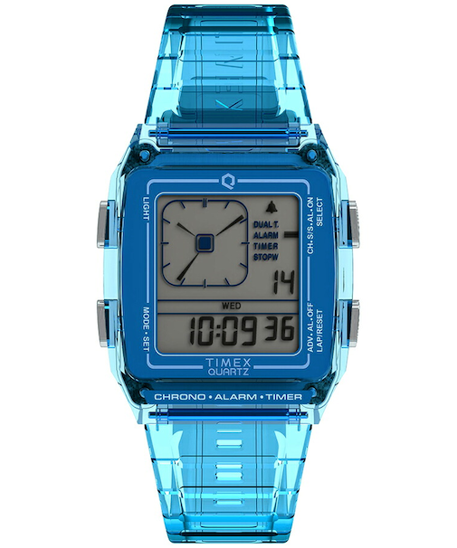 タイメックス Q LCA トランスパレント TW2W45100 メンズ レディース 腕時計 電池式 デジアナ スケルトン ブルー