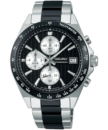 セイコー セレクション Sシリーズ 8Tクロノ SBTR043 メンズ 腕時計 電池式 クオーツ クロノグラフ 縦型 ブラック