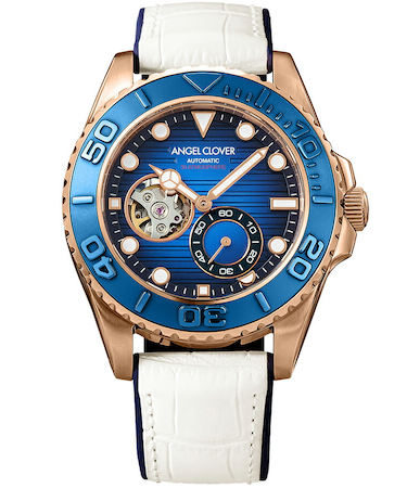 エンジェルクローバー SEA CRUISE AUTOMATIC シークルーズ オートマチック SCA44PBU-WH メンズ 腕時計 機械式 自動巻き オープンハート ブルーダイヤル 革ベルト