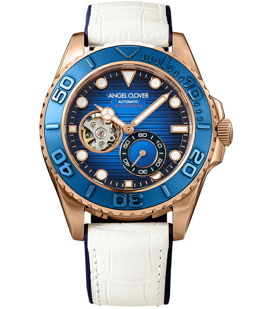 エンジェルクローバー SEA CRUISE AUTOMATIC シークルーズ オートマチック SCA44PBU-WH メンズ 腕時計 機械式 自動巻き オープンハート ブルーダイヤル 革ベルト