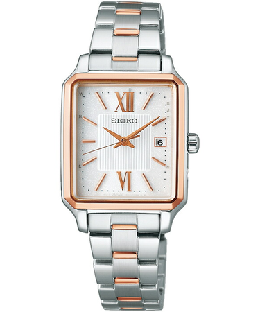 セイコー セレクション Sシリーズ SWFH140 レディース 腕時計 ソーラー電波 3針 角型 ホワイトダイヤル メタルバンド