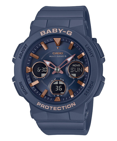 BABY-G BGA-2510-2AJF レディース 腕時計 電波 ソーラー アナデジ ネイビー ウレタン 反転液晶 国内正規品