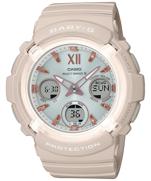 BABY-G BGA-2800-4A2JF レディース 腕時計 電波ソーラー アナデジ 樹脂バンド ピンクベージュ 国内正規品 カシオ
