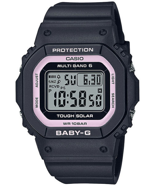 BABY-G 小型 スリム スクエア BGD-5650-1BJF レディース 腕時計 電波ソーラー デジタル ブラック ピンク 国内正規品 カシオ