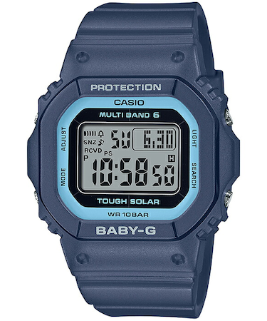 BABY-G 小型 スリム スクエア BGD-5650-2JF レディース 腕時計 電波ソーラー デジタル ネイビー 国内正規品 カシオ