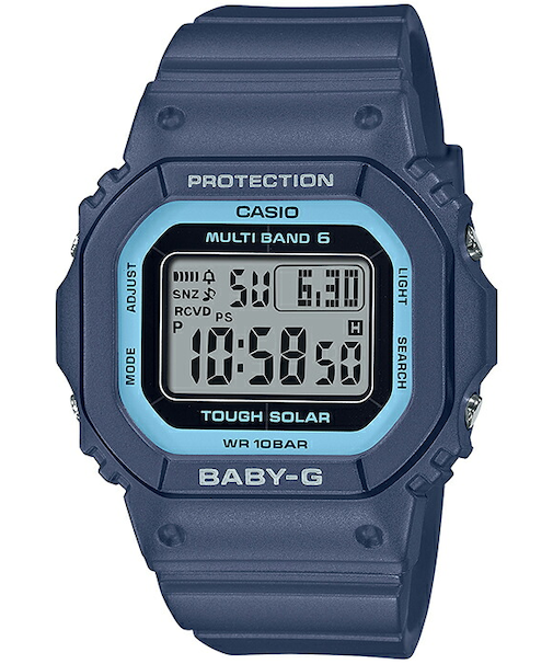 BABY-G 小型 スリム スクエア BGD-5650-2JF レディース 腕時計 電波ソーラー デジタル ネイビー 国内正規品 カシオ