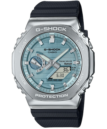 G-SHOCK メタルカバード 2100 GBM-2100A-1A2JF メンズ 腕時計 ソーラー Bluetooth オクタゴン アナデジ 樹脂バンド ブルー 国内正規品 カシオ 八角形