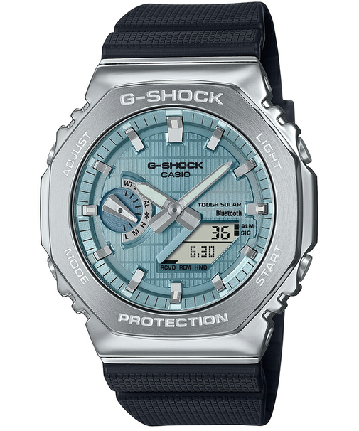 G-SHOCK メタルカバード 2100 GBM-2100A-1A2JF メンズ 腕時計 ソーラー Bluetooth オクタゴン アナデジ 樹脂バンド ブルー 国内正規品 カシオ 八角形
