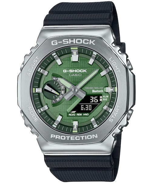 G-SHOCK メタルカバード 2100 GBM-2100A-1A3JF メンズ 腕時計 ソーラー Bluetooth オクタゴン アナデジ 樹脂バンド グリーン 国内正規品 カシオ 八角形