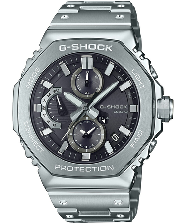 G-SHOCK フルメタル デュアルタイム クロノグラフ GMC-B2100D-1AJF メンズ 腕時計 ソーラー Bluetooth アナログ オクタゴン メタルバンド ブラック 国内正規品 カシオ 日本製