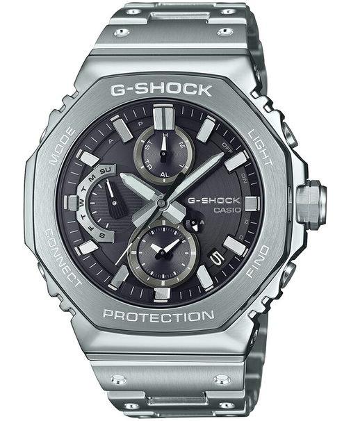 G-SHOCK フルメタル デュアルタイム クロノグラフ GMC-B2100D-1AJF メンズ 腕時計 ソーラー Bluetooth アナログ オクタゴン メタルバンド ブラック 国内正規品 カシオ 日本製